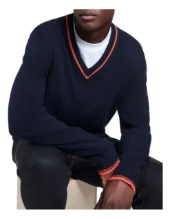 Forster V Neck Knit In Navy -Men's Fashion 912783430 4 720x928