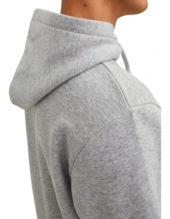 Jack & Jones Logo Sweat Hoodie Jumper In Light Grey Melange -Men's Fashion 913650940 6 720x928
