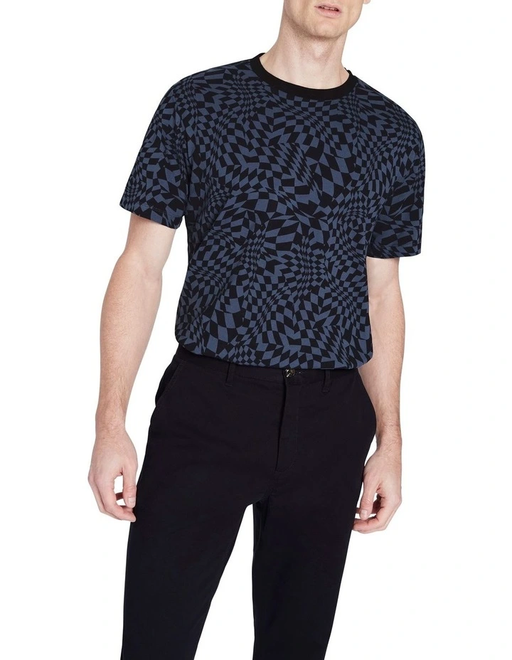 Checkmate Tee In Blue Multi 3 Checkmate Tee In Blue Multi