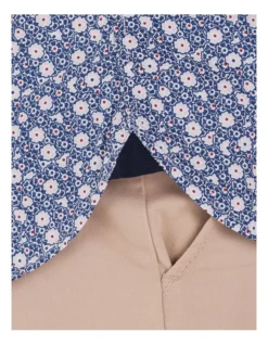 Blossom Print Poplin Short Sleeve Shirt In Blue -Men's Fashion 916060690 6 720x928
