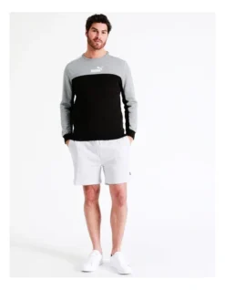 Puma Ess Block Crew Sweater In Black/Grey -Men's Fashion 916803820 3 1 720x928