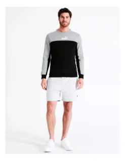 Puma Ess Block Crew Sweater In Black/Grey -Men's Fashion 916803820 5 720x928