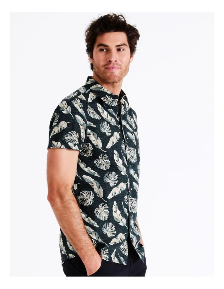 Killen Print Short Sleeve Shirt In Navy 7 Killen Print Short Sleeve Shirt In Navy - Image 5