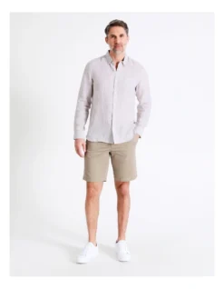 Bodega Linen Button Down Long Sleeve Shirt In Natural -Men's Fashion 918069760 3 720x928