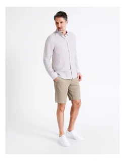 Bodega Linen Button Down Long Sleeve Shirt In Natural -Men's Fashion 918069760 6 720x928