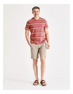 Fitzroy Stripe Short Sleeve T-shirt In Red -Men's Fashion 918072640 3 720x928