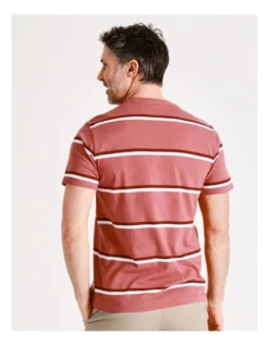 Fitzroy Stripe Short Sleeve T-shirt In Red -Men's Fashion 918072640 6 720x928