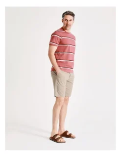 Fitzroy Stripe Short Sleeve T-shirt In Red -Men's Fashion 918072640 7 720x928