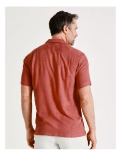 Stradbroke Short Sleeve Jacquard Shirt In Red -Men's Fashion 918073810 7 720x928