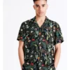 Desert Garden Print Short Sleeve Rayon Shirt In Navy -Men's Fashion 918082450 1 1 720x928