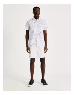 Gordon Geo Print Short Sleeve Relaxed Shirt In White -Men's Fashion 918593650 3 720x928