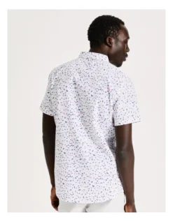 Gordon Geo Print Short Sleeve Relaxed Shirt In White -Men's Fashion 918593650 6 720x928