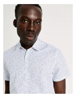 Max Geo Print Short Sleeve Slim Shirt White -Men's Fashion 918594190 2 720x928