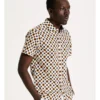 Harry Geo Print Short Sleeve Slim Shirt In White -Men's Fashion 918594550 1 720x928