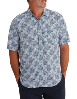 Harlem Bamboo Shirt In Steel Blue