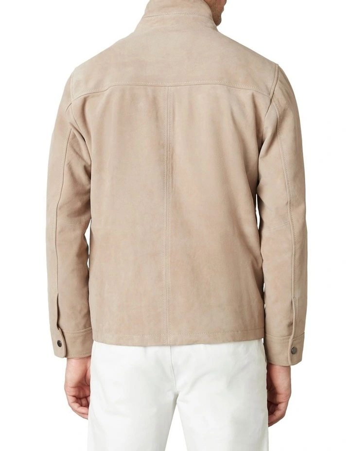 Connery Suede Aviator Jacket In Sand 8 Connery Suede Aviator Jacket In Sand - Image 6
