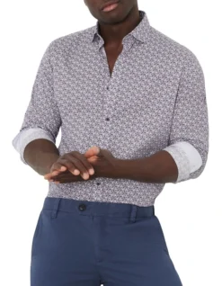 Flanigan Print Shirt In Blue