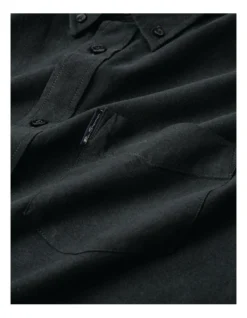 Ben Sherman Signature Organic Oxford Long Sleeve Shirt In Barely Black -Men's Fashion 928331650 6 720x928