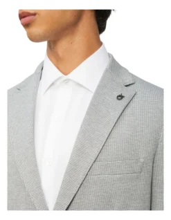 Calvin Klein Puppytooth Knit Blazer In Light Grey -Men's Fashion 928885420 4 720x928