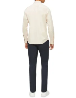 Calvin Klein Nevertuck Long Sleeve Plain Poplin Shirt In Cream -Men's Fashion 928886050 3 720x928