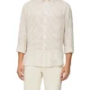 Calvin Klein Nevertuck Long Sleeve Stripe Linen Shirt In Ecru -Men's Fashion 928886320 1 720x928