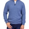Cashmere 1/2 Zip Knit In Mid Blue -Men's Fashion 929269990 1 720x928
