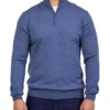 Merino 1/2 Zip Knit In Mid Blue -Men's Fashion 929270620 1 720x928
