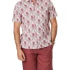 Linen Blend Short Sleeve Shirt In Red -Men's Fashion 930764800 1 720x928