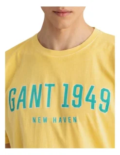 Gant 1949 Short Sleeve T-Shirt In Banana Yellow -Men's Fashion 931355470 3 720x928