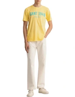 Gant 1949 Short Sleeve T-Shirt In Banana Yellow -Men's Fashion 931355470 4 720x928