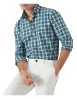 Foulkes Check Shirt In Navy Multi