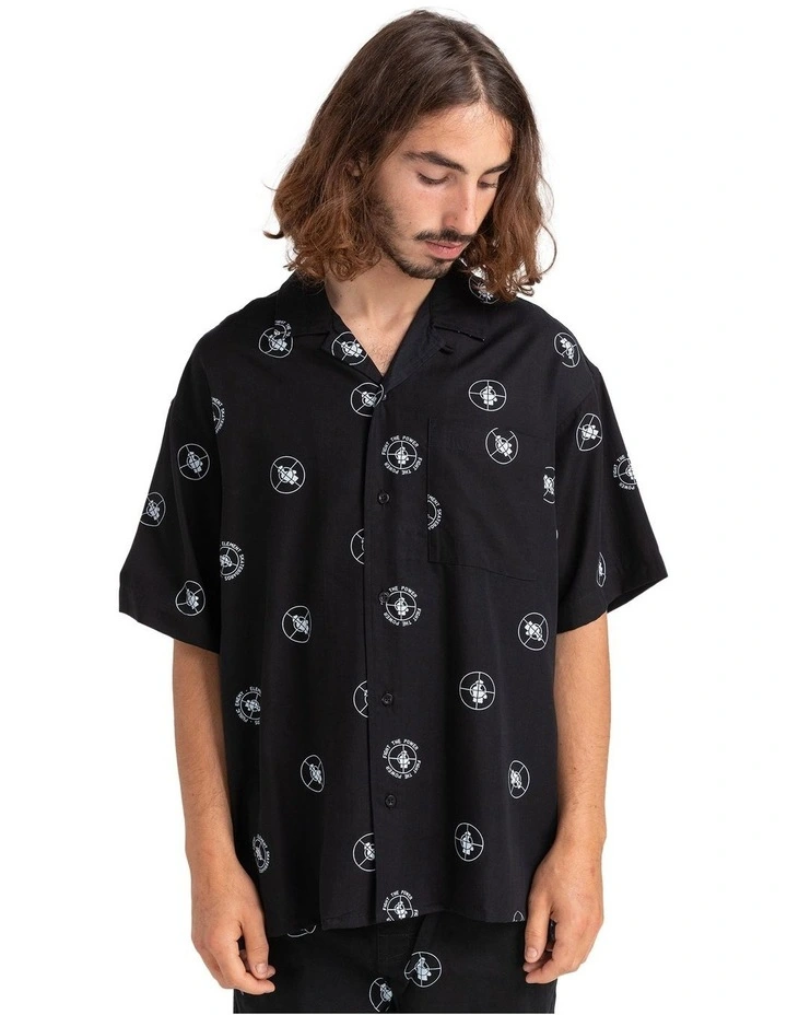 Public Enemy X Element Resort Polka Short Sleeve Shirt In Black 3 Public Enemy X Element Resort Polka Short Sleeve Shirt In Black