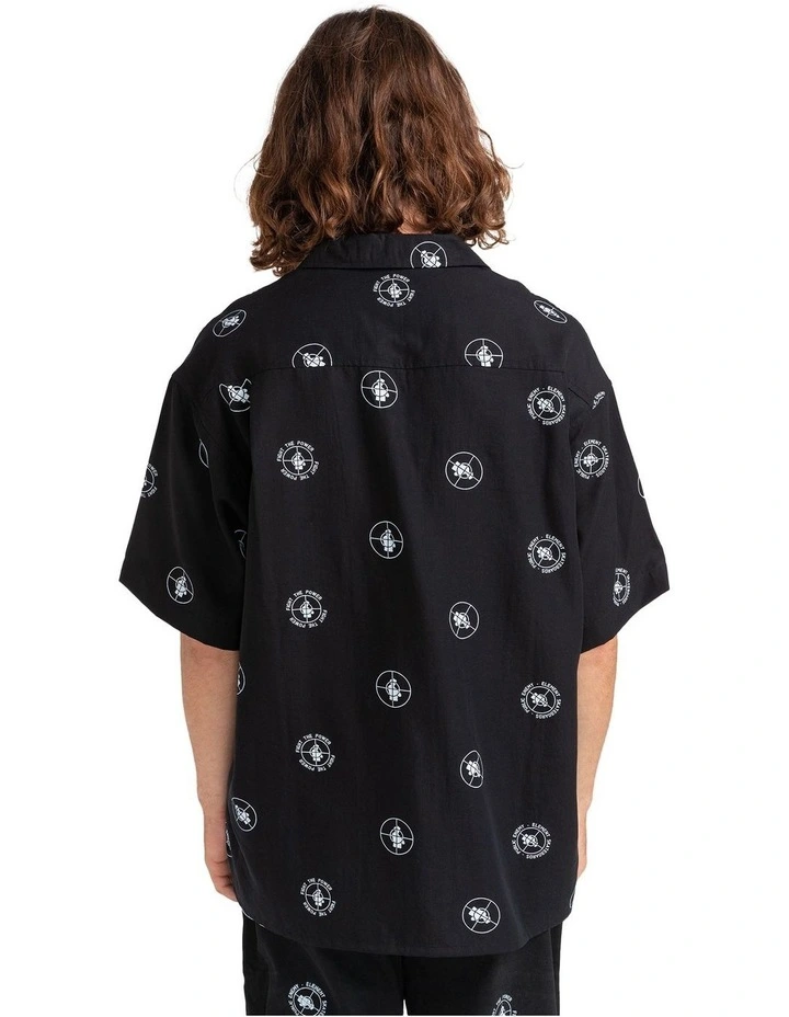 Public Enemy X Element Resort Polka Short Sleeve Shirt In Black 4 Public Enemy X Element Resort Polka Short Sleeve Shirt In Black - Image 2