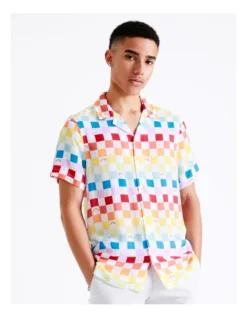 Pride Check Short Sleeve Rayon Shirt In Assorted