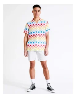 Pride Check Short Sleeve Rayon Shirt In Assorted -Men's Fashion 933235660 3 720x928