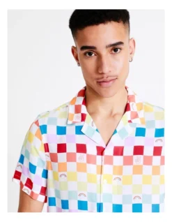 Pride Check Short Sleeve Rayon Shirt In Assorted -Men's Fashion 933235660 6 720x928