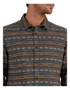 Quiksilver Tribal Lines Long Sleeve Shirt In Tarmac -Men's Fashion 933991480 4 720x928