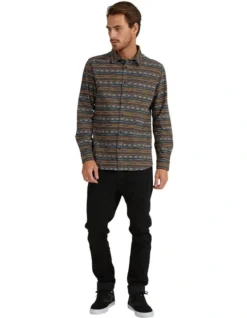 Quiksilver Tribal Lines Long Sleeve Shirt In Tarmac -Men's Fashion 933991480 5 720x928