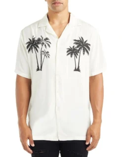 Verve Short Sleeve Shirt In Off White