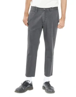 Minimal Thrills Work Chopped Chino In Charcoal