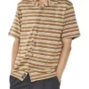 Los Thrills Stripe Bowling Shirt In Stone -Men's Fashion 936951400 1 720x928