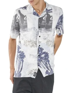 In Order & Disorder Bowling Shirt In White