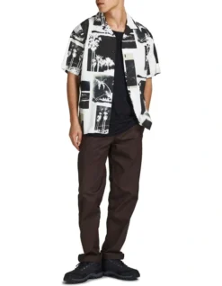 Jack & Jones Pasedena Resort Short Sleeve Shirt In Whisper White -Men's Fashion 937051210 6 2 720x928