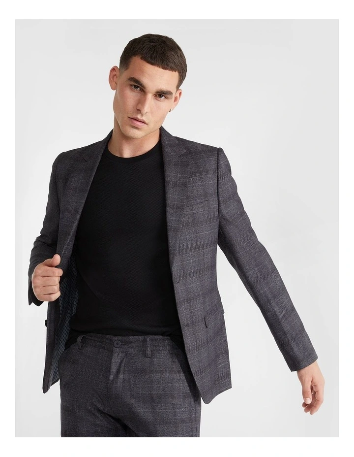 Princeton Check Blazer In Charcoal 6 Princeton Check Blazer In Charcoal - Image 4