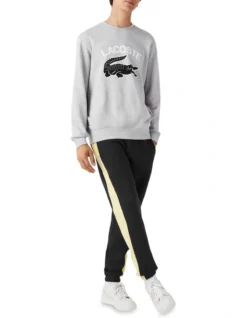 Lacoste Graphic Big Croc Logo Sweat In Silver Chine -Men's Fashion 937861210 3 720x928