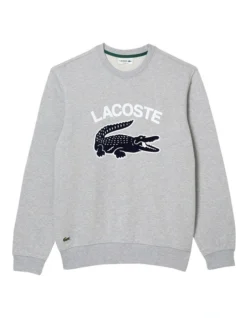 Lacoste Graphic Big Croc Logo Sweat In Silver Chine -Men's Fashion 937861210 7 720x928