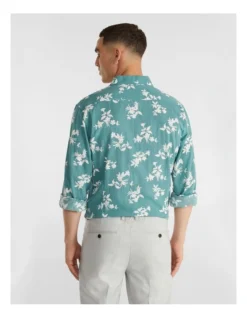 Larson Print Shirt In Teal -Men's Fashion 937972090 2 720x928