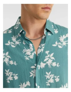 Larson Print Shirt In Teal -Men's Fashion 937972090 3 720x928