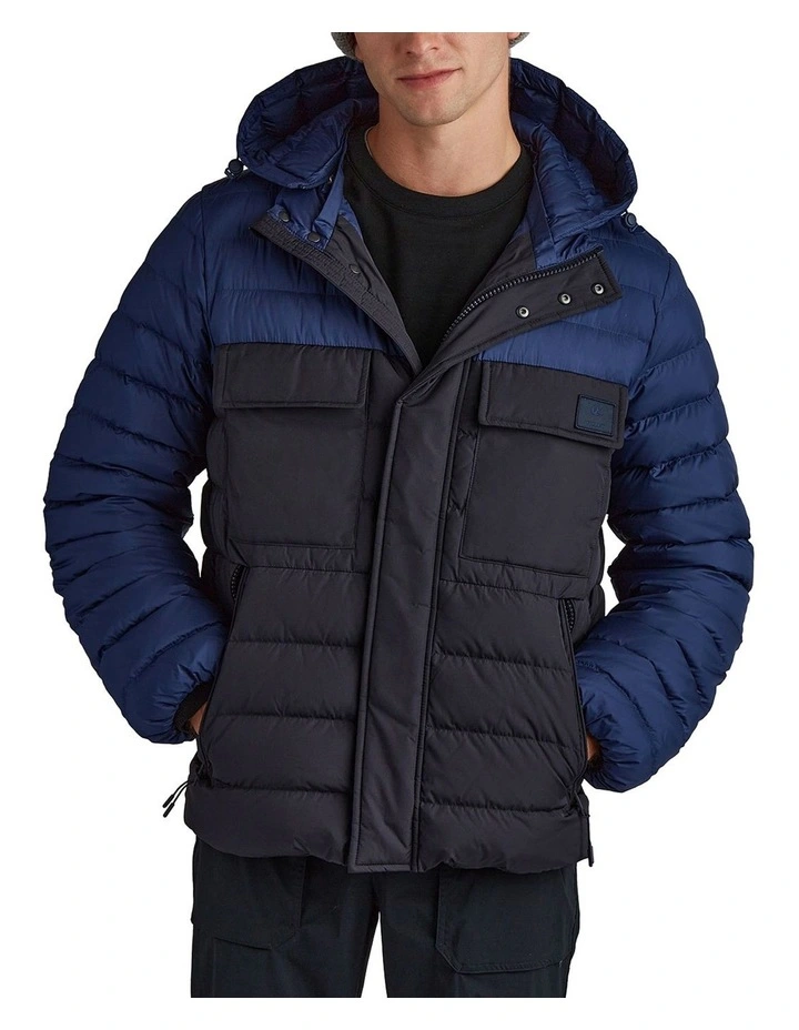 Tilley 2 Tone Puffer Jacket In Deep Blue 3 Tilley 2 Tone Puffer Jacket In Deep Blue