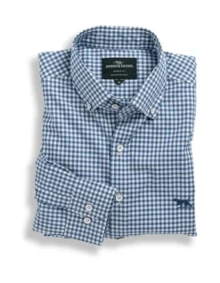 Superfine Gunn Check Oxford Sports Fit Shirt In Sea Blue -Men's Fashion 941634010 4 720x928